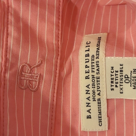 Banana Republic Dress Shirt Pink Pinstripe, Stretch Cotton - Picture 6 of 6